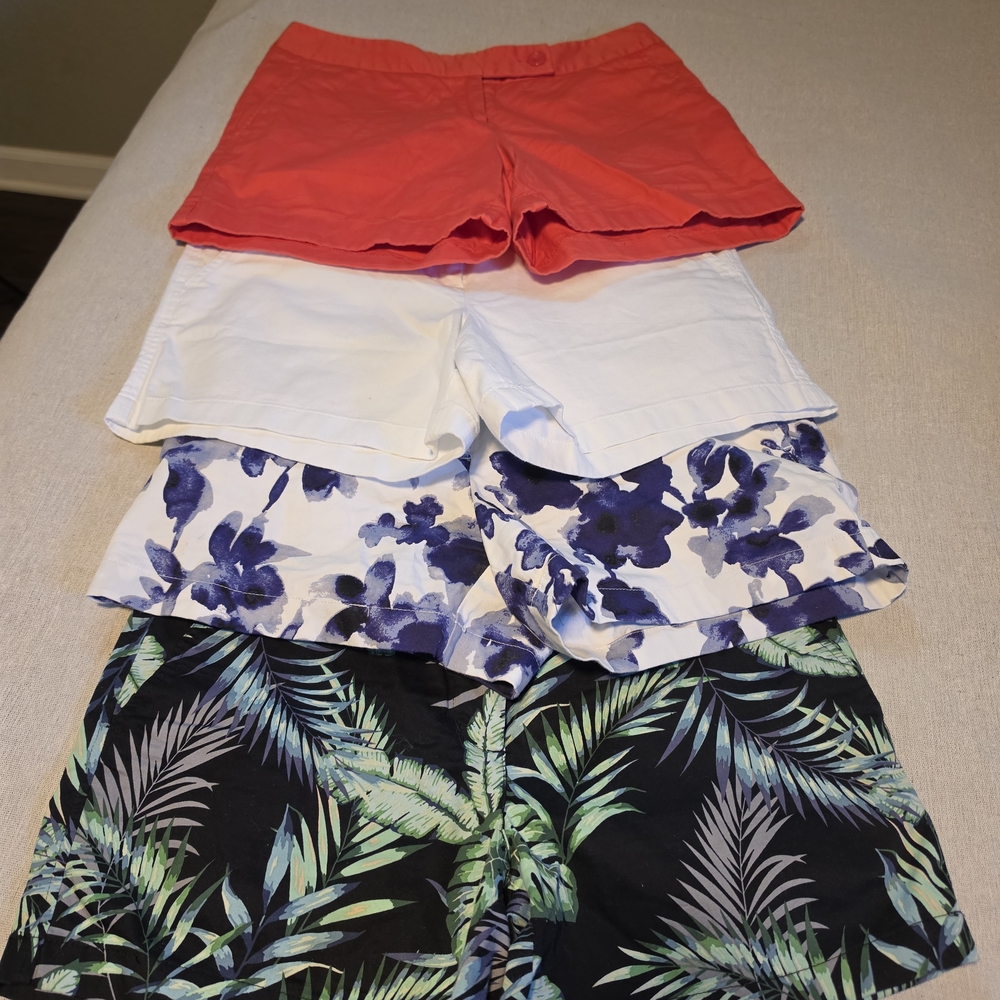 J. Crew WH, Navy Floral, and Black Tropical Women’s Shorts Set
